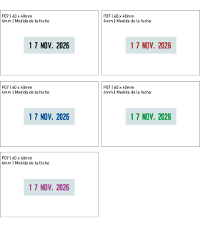 Sello/Cuño Fechador Plástico Con Placa Tamaño 60x40mm