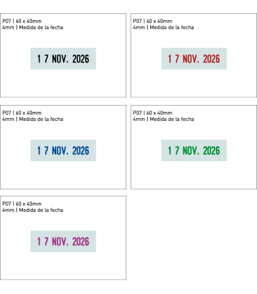 Sello/Cuño Fechador Plástico Con Placa Tamaño 60x40mm