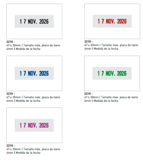 Sello/Cuño Fechador Metálico Con Placa Tamaño 47x30mm