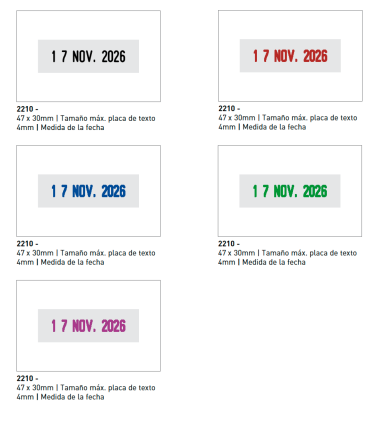 Sello/Cuño Fechador Metálico Con Placa Tamaño 47x30mm