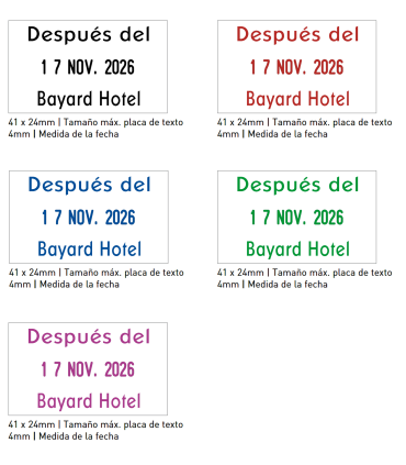 Sello/Cuño Fechador ref. 4750 Tamaño 41x24mm