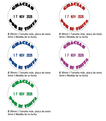 Sello/Cuño Numerador ref. 46130 Tamaño 30mm de diámetro