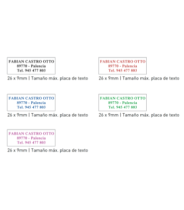 Sello/Cuño Rectangular ref. 4910, Tamaño 26x9mm
