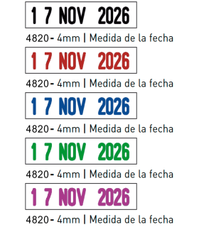 Sello/Cuño Profesional Fecha ref. 4820 Tamaño 4mm
