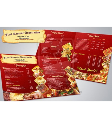 Cartas Restaurante A4 Plegadas