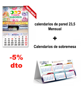 Calendarios de pared y sobremesa con descuento