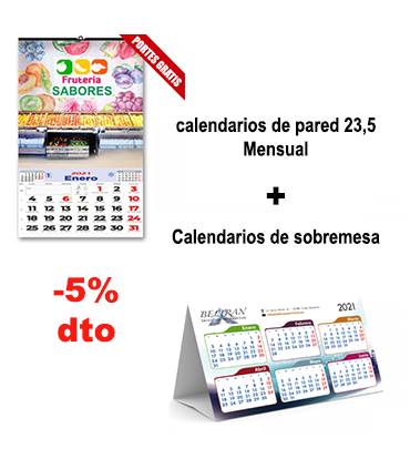 Calendarios de pared y sobremesa con descuento
