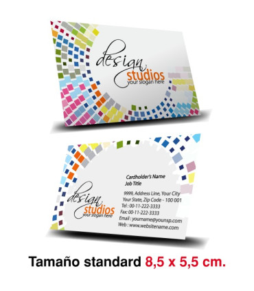 Tarjetas de Visita a todo Color plastificadas mate 2 caras