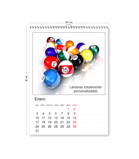 Calendarios de 13 láminas A3 con colgador