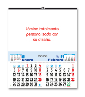 Calendario Pared  Bimensual 33,5 cm.