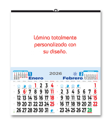 Calendario Pared  Bimensual 33,5 cm.