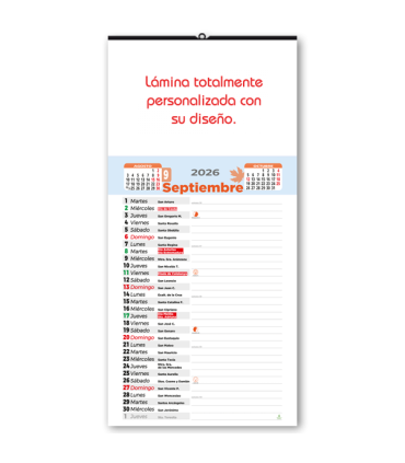 Calendario de pared Lechero 23,5 cm.