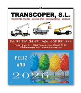 Calendario Pared  Bimensual 33,5 cm.