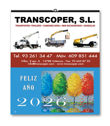 Calendario Pared  Bimensual 33,5 cm.