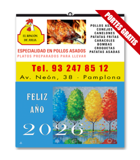 Calendario de Pared Mensual 43.5 cm