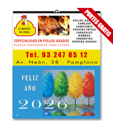 Calendario de Pared Mensual 43.5 cm