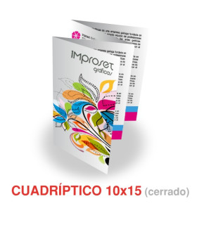 Cuadríptico 10x15 cm (cerrado)