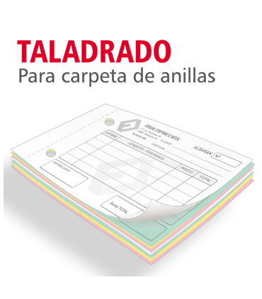 Taladrado de hojas para carpetas de anillas