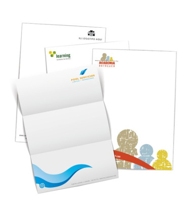 Papel de carta A4 con logotipo a todo color