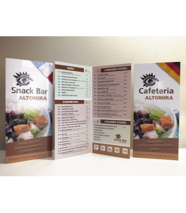 Cartas Restaurante A3 Plegadas