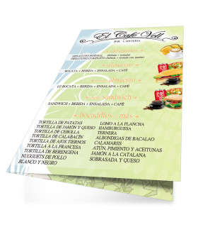 Cartas Restaurante A4 Plegadas