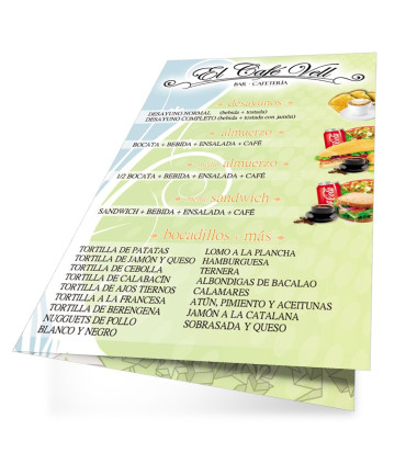 Cartas Restaurante A4 Plegadas