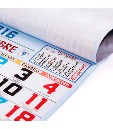 Calendario de Pared  Mensual 33,5 cm.