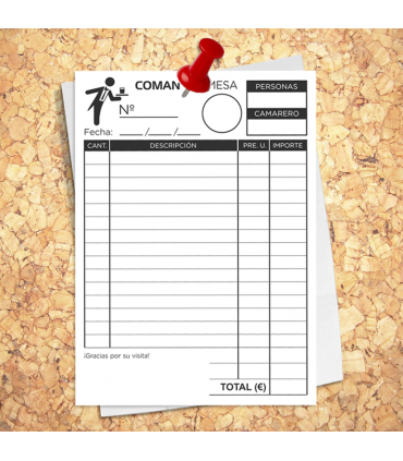 Talonarios para Comandas de Hostelería