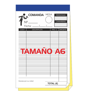 Talonarios para Comandas de Hostelería