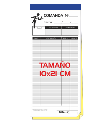 Talonarios para Comandas de Hostelería