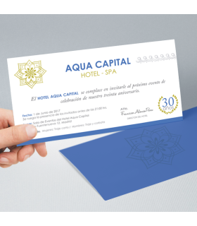 Tarjetón Invitación Evento 20x11cm