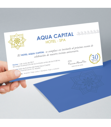 Tarjetón Invitación Evento 20x11cm